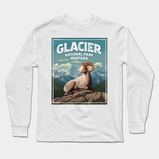 Glacier National Park Bighorn Sheep Long Sleeve T-Shirt